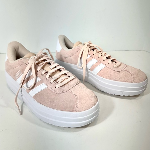 Adidas VL Court Bold Blush Pink Platform Sneakers Size 10 - Picture 1 of 10